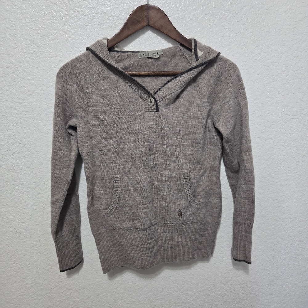 Smartwool Beige tan hooded pullover sweatshirt hoodie long sleeve wool